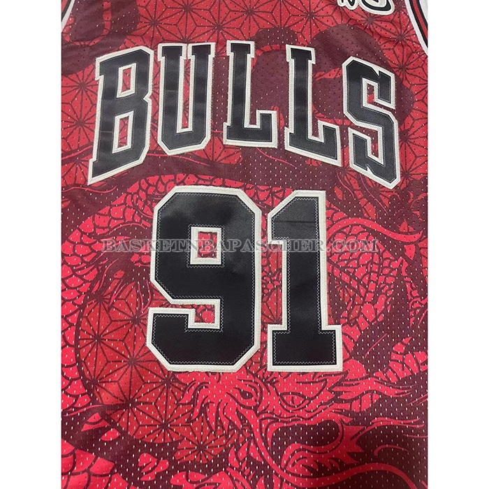 Maillot Chicago Bulls Dennis Rodman NO 91 Asian Heritage Throwback 1997-98 Rouge